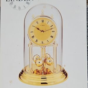 Linden Gold Dome Anniversary Clock with Roman Dial